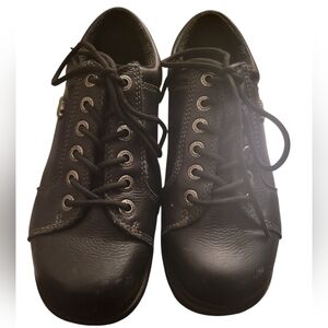 Harley-Davidson Black Leather Logo Pin Shoes